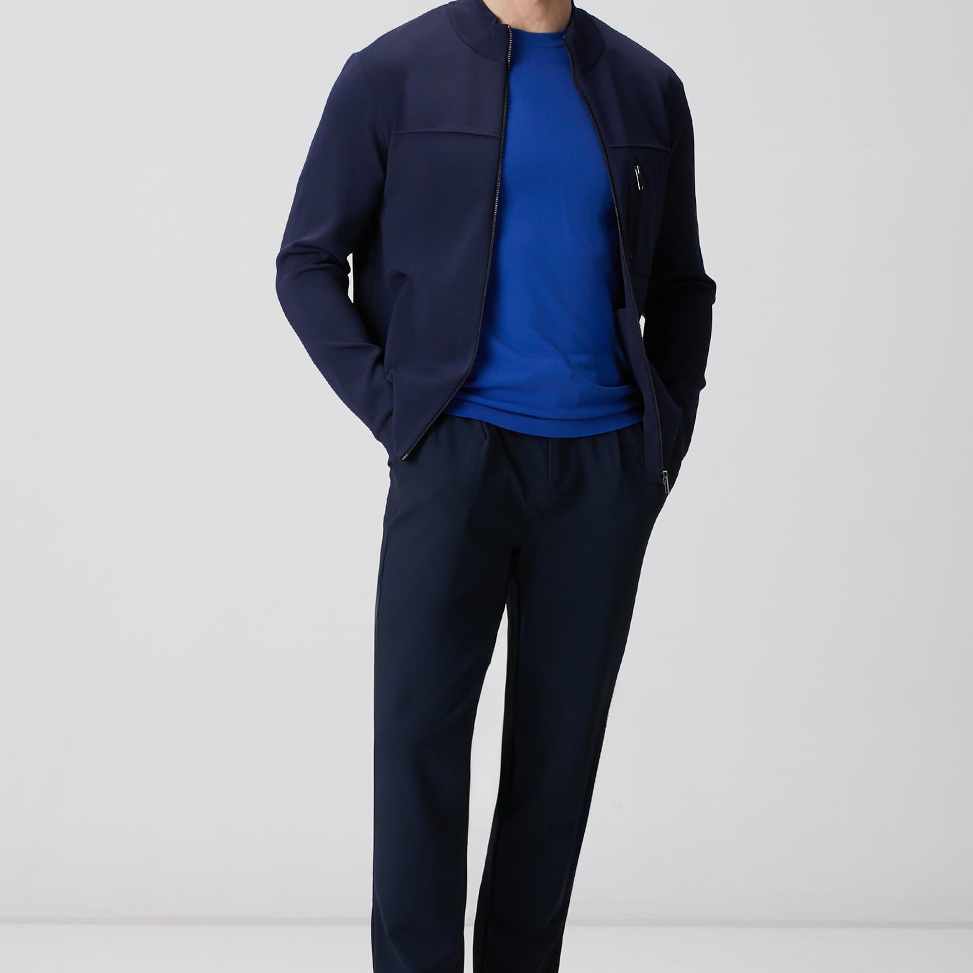 Network Erkek Lacivert Cep Detaylı Triko Mont