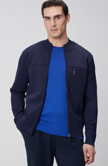  Network Erkek Lacivert Cep Detaylı Triko Mont