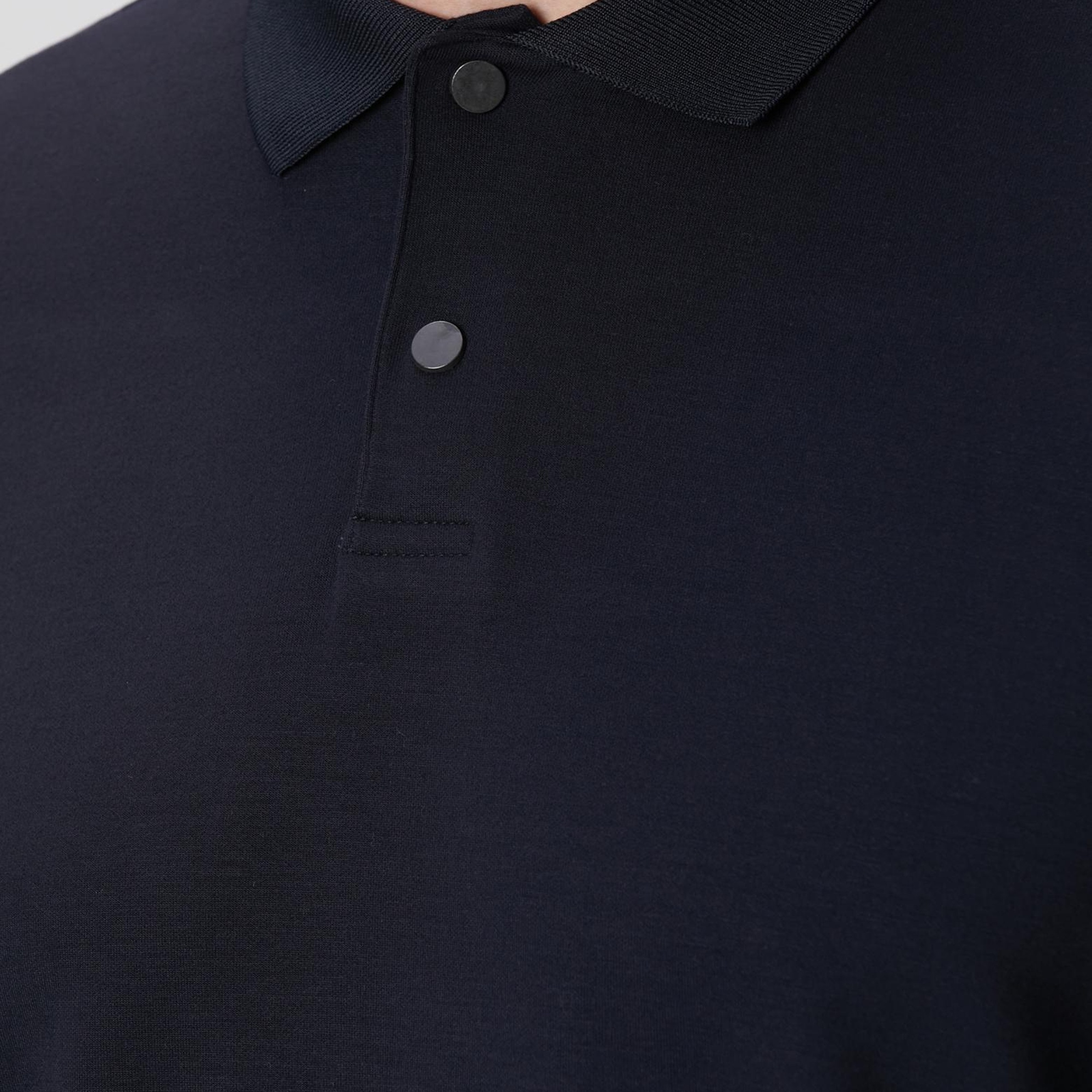 Network Erkek Lacivert Polo Yaka Çıtçıtlı Sweatshirt