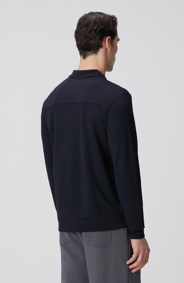  Network Erkek Lacivert Polo Yaka Çıtçıtlı Sweatshirt