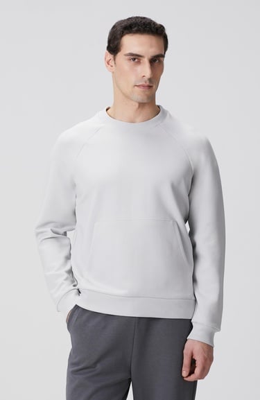  Network Erkek Gri Melanj Kanguru Cepli Sweatshirt