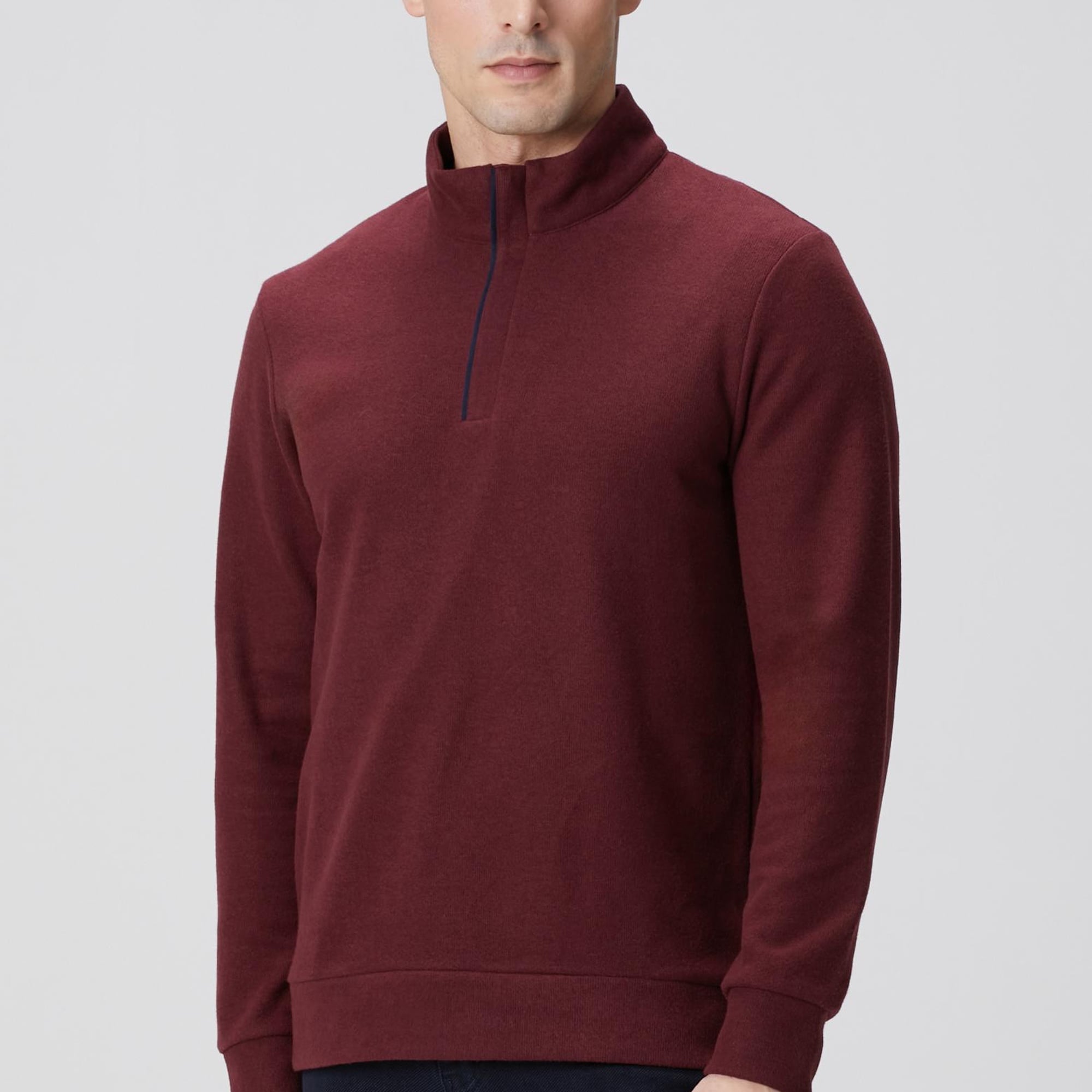 Network Erkek Bordo Süet Garni Detaylı Sweatshirt