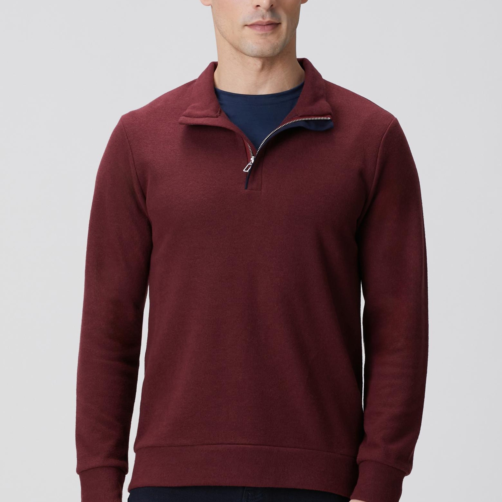 Network Erkek Bordo Süet Garni Detaylı Sweatshirt