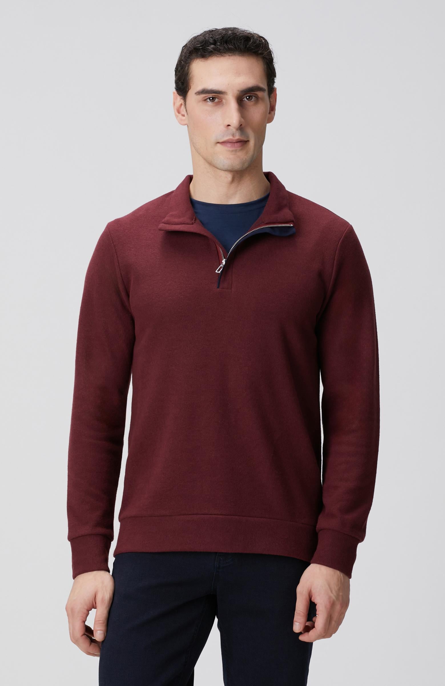  Network Erkek Bordo Süet Garni Detaylı Sweatshirt