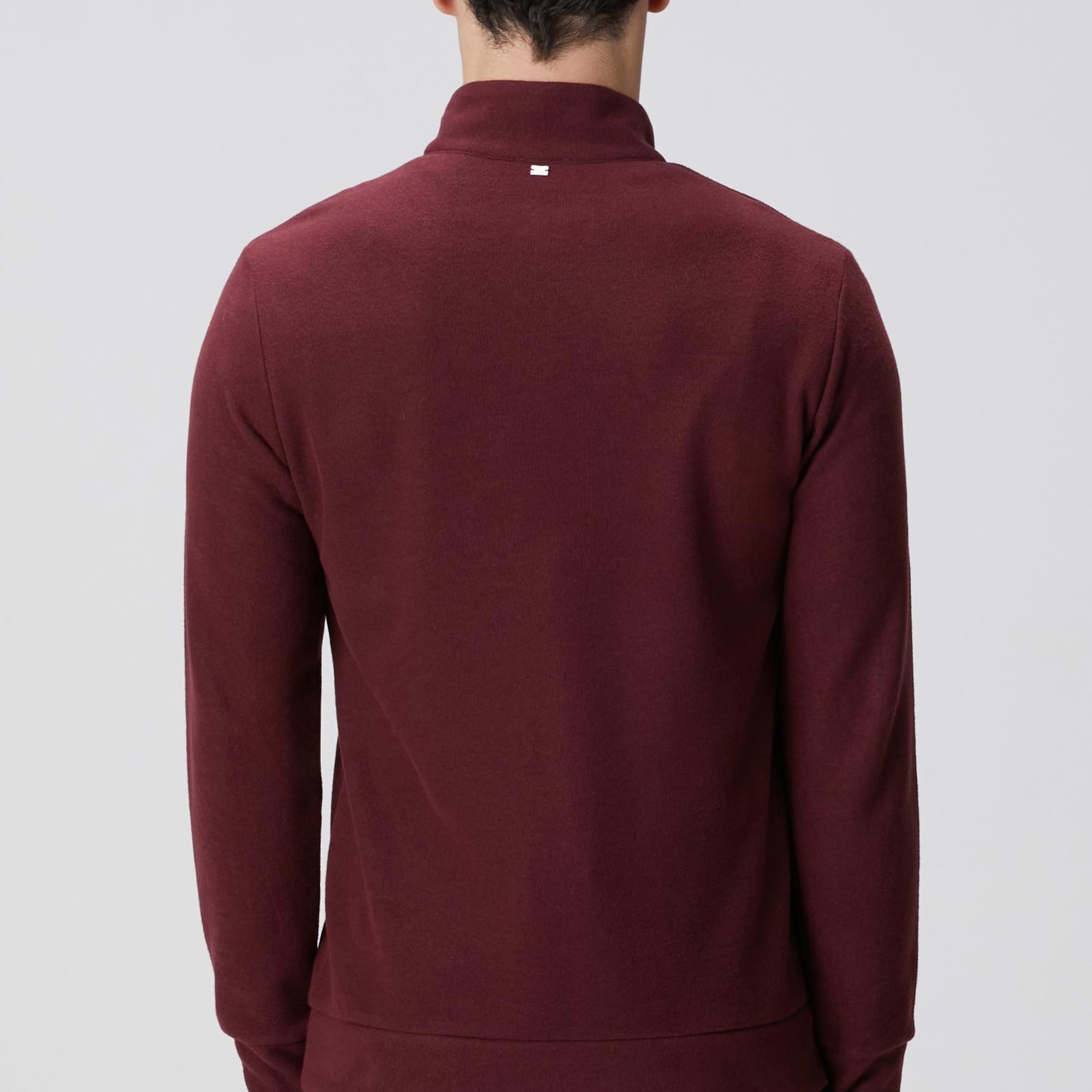 Network Erkek Bordo Süet Garni Detaylı Sweatshirt