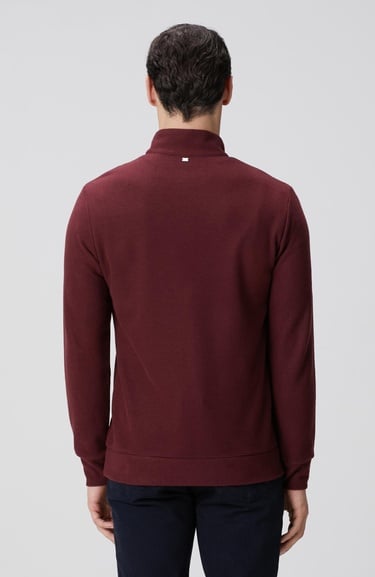  Network Erkek Bordo Süet Garni Detaylı Sweatshirt