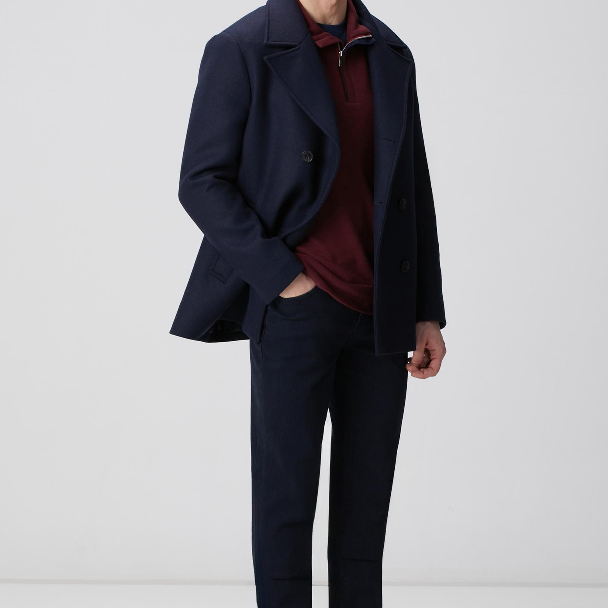 Network Erkek Bordo Süet Garni Detaylı Sweatshirt