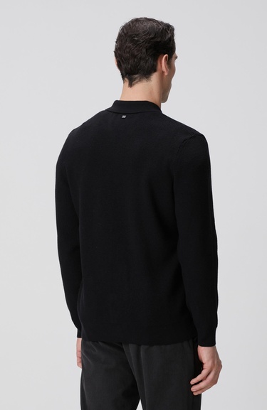  Network Erkek Siyah Polo Yaka Cepli Triko Hırka