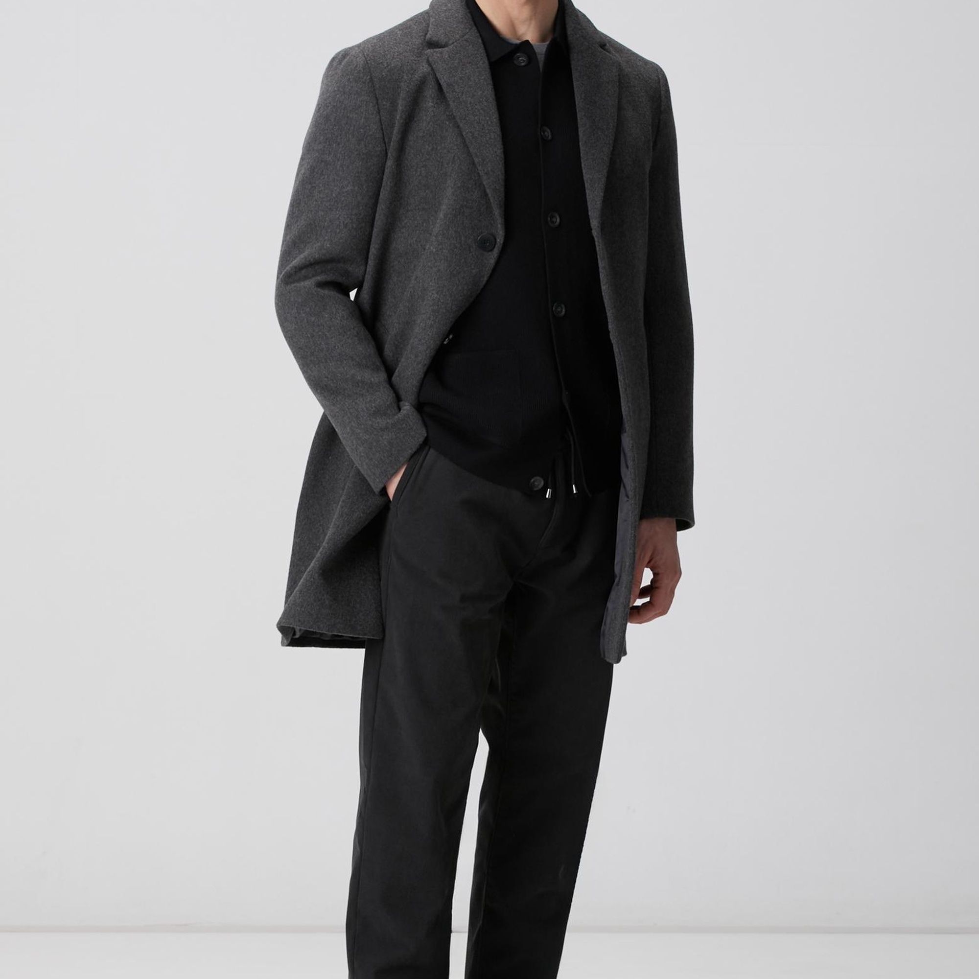 Network Erkek Siyah Polo Yaka Cepli Triko Hırka