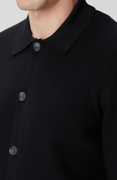  Network Erkek Siyah Polo Yaka Cepli Triko Hırka