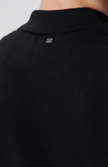  Network Erkek Siyah Polo Yaka Cepli Triko Hırka