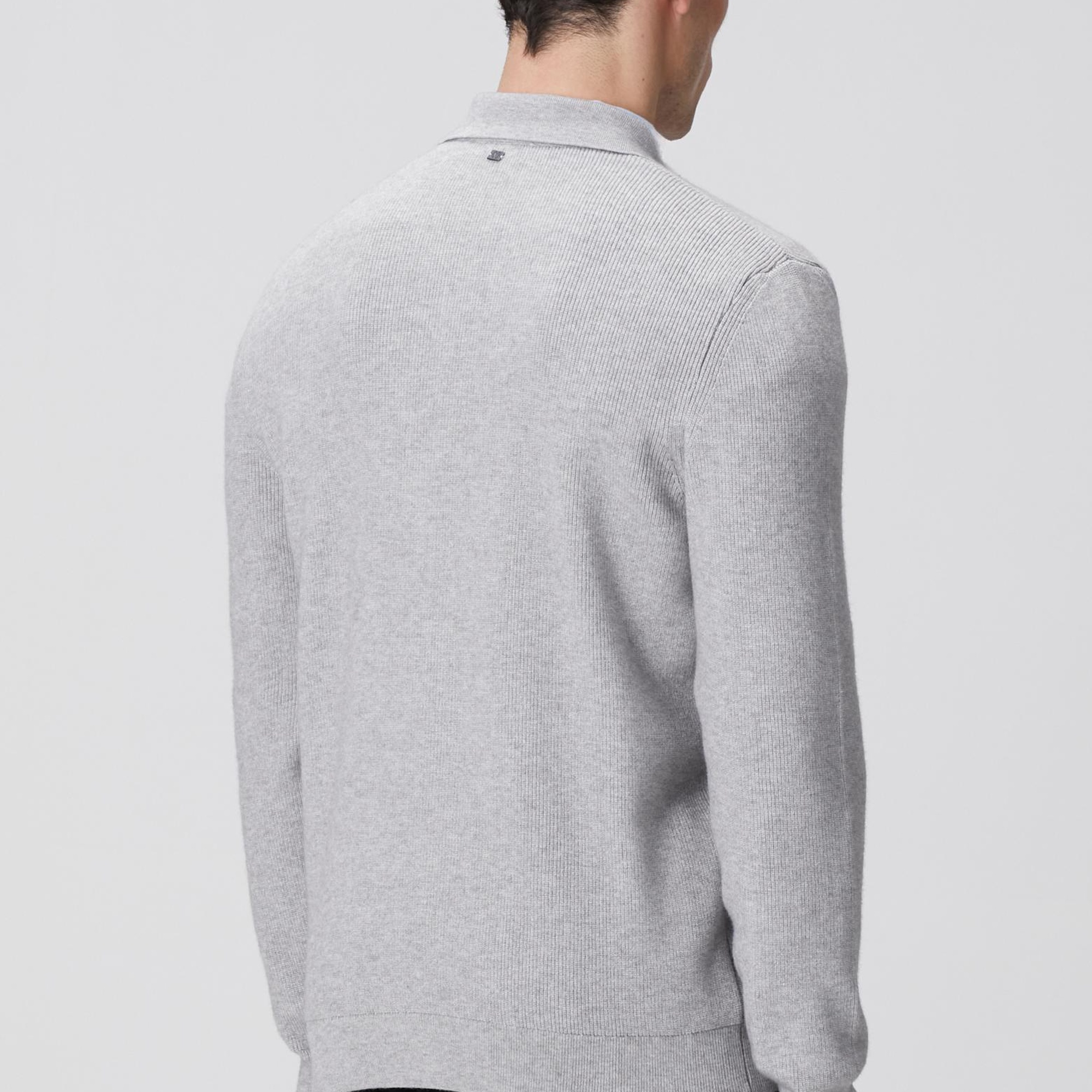 Network Erkek Gri Melanj Polo Yaka Cepli Triko Hırka