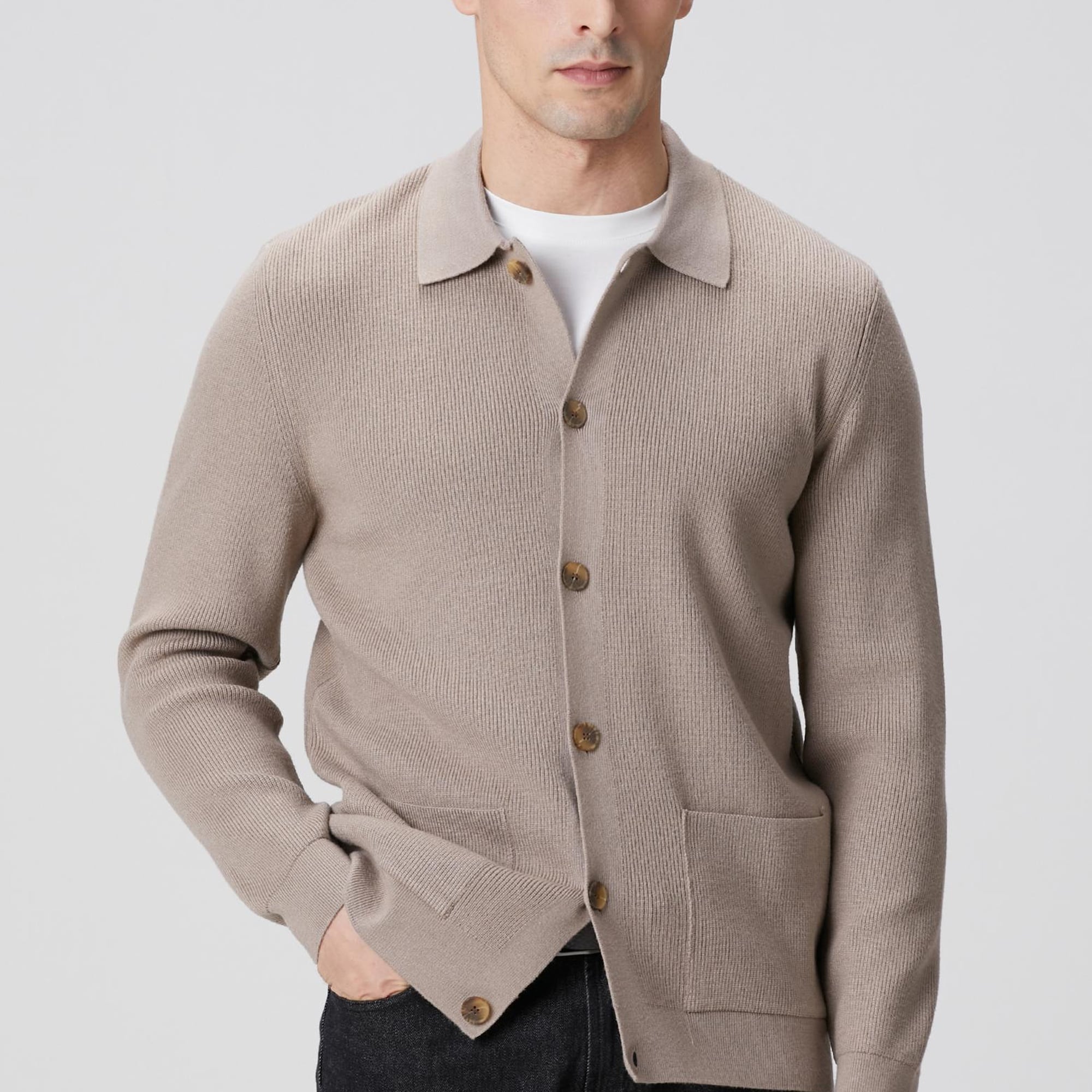 Network Erkek Vizon Polo Yaka Cepli Triko Hırka