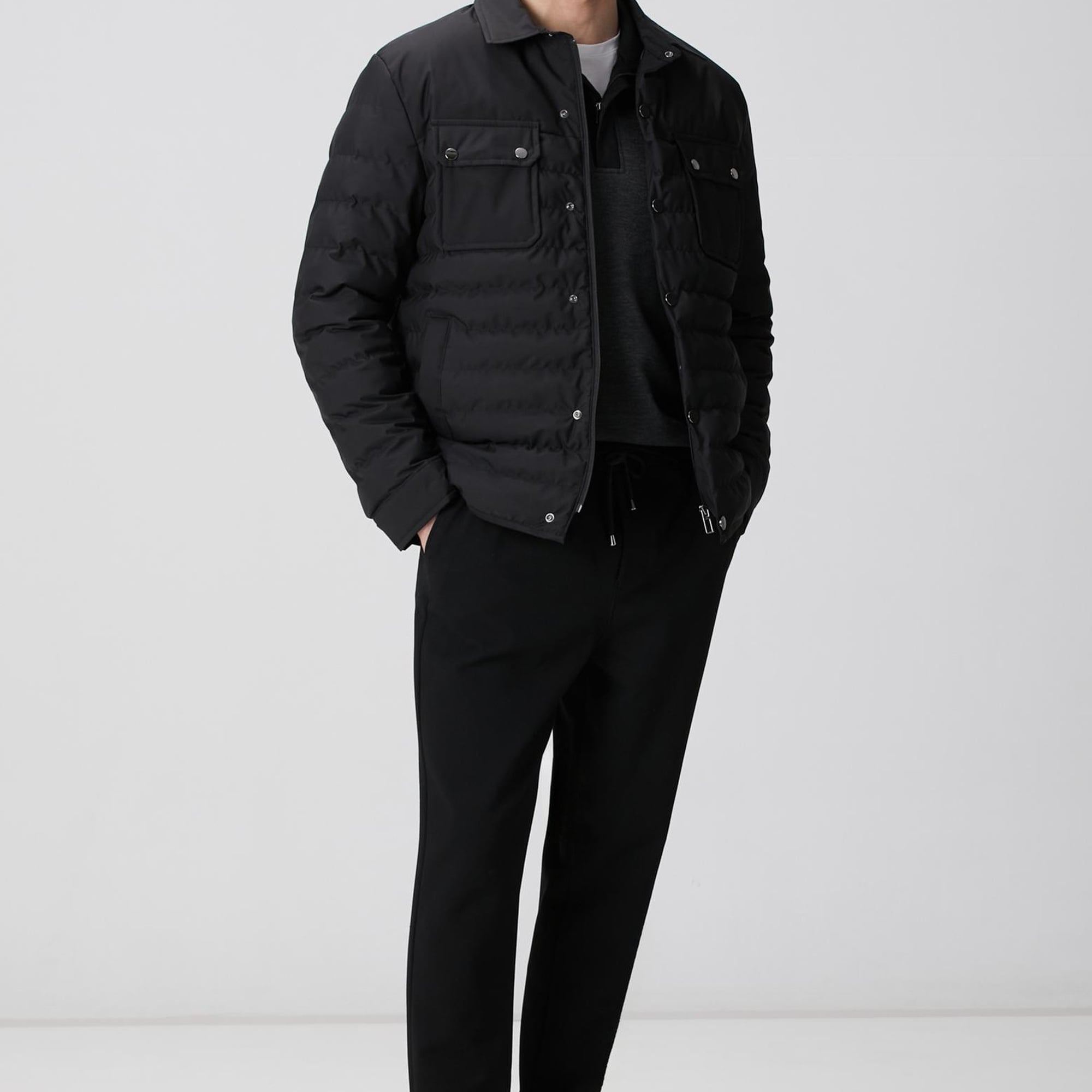 Network Erkek Siyah Fermuarlı Yaka Garnili Sweatshirt