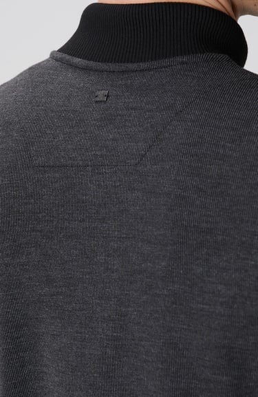  Network Erkek Siyah Fermuarlı Yaka Garnili Sweatshirt