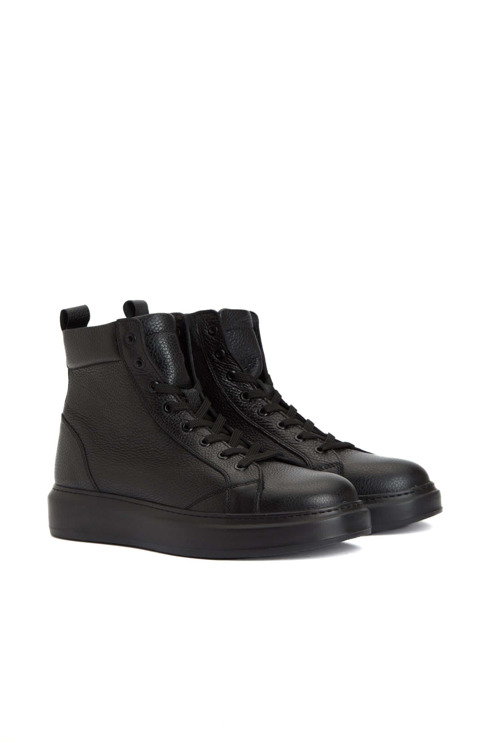  Divarese Erkek Siyah Deri Sneaker Bot