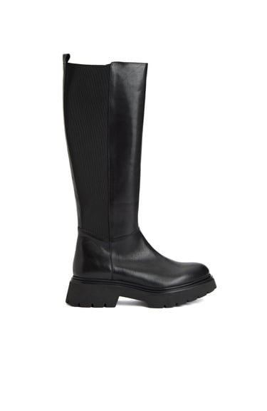  Divarese Kadın Siyah Deri Çizme