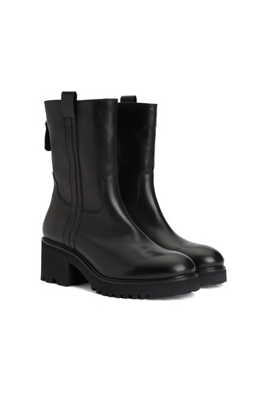  Divarese Kadın Siyah Fermuarlı Deri Bot