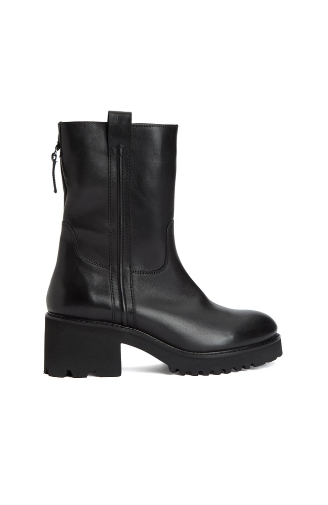  Divarese Kadın Siyah Fermuarlı Deri Bot