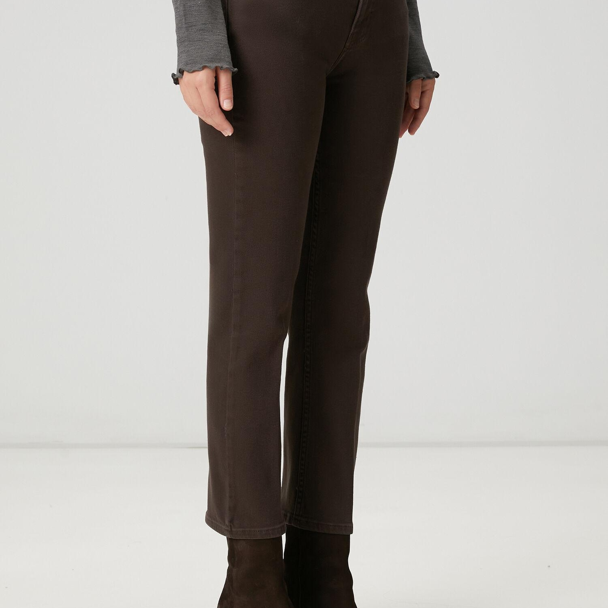 Beymen Club Kadın Kahverengi Straight Jean Pantolon