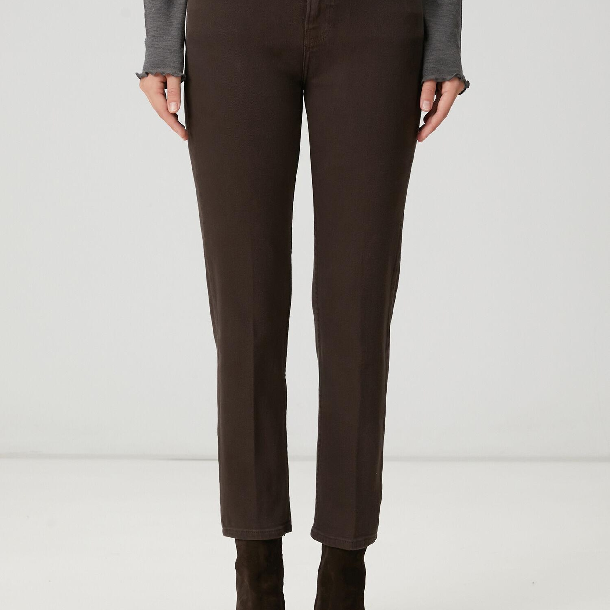 Beymen Club Kadın Kahverengi Straight Jean Pantolon