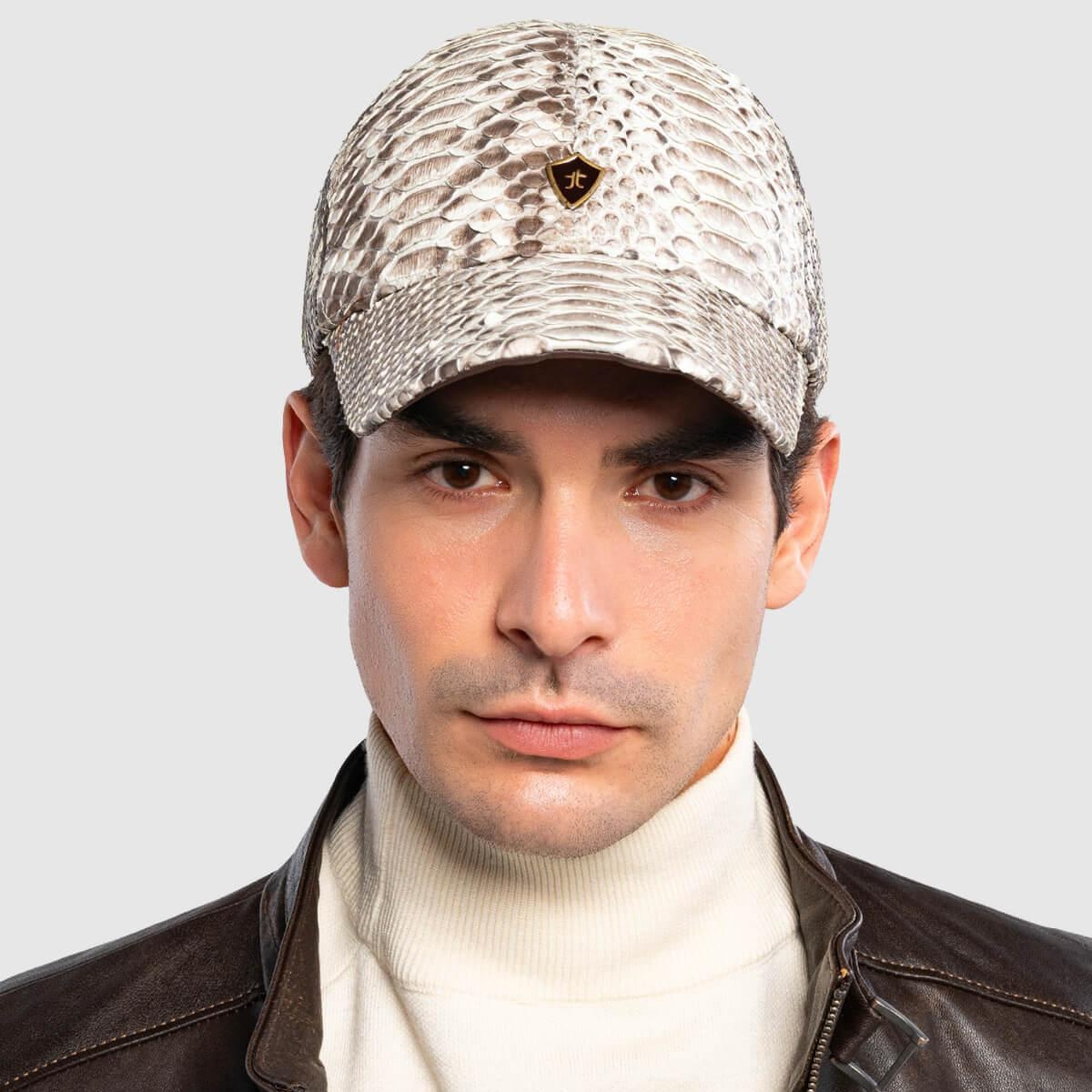 Tamer Tanca Erkek Hakiki Deri Beyaz Şapka