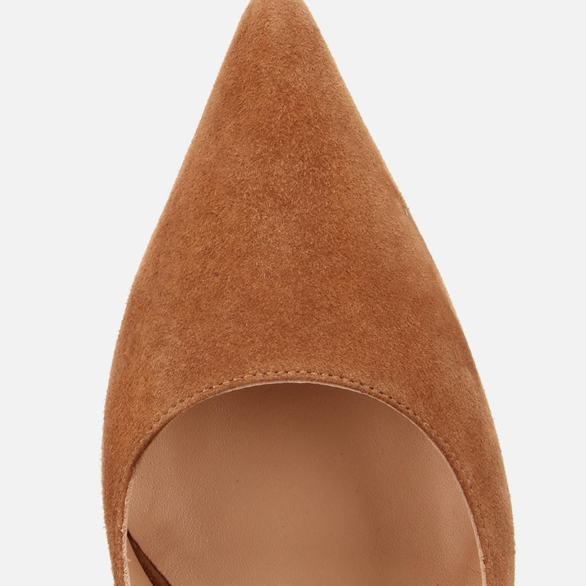 Kadın Süet Deri Taba Metal Detaylı Stiletto