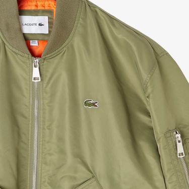  Lacoste Erkek Hakim Yaka Haki Bomber Ceket