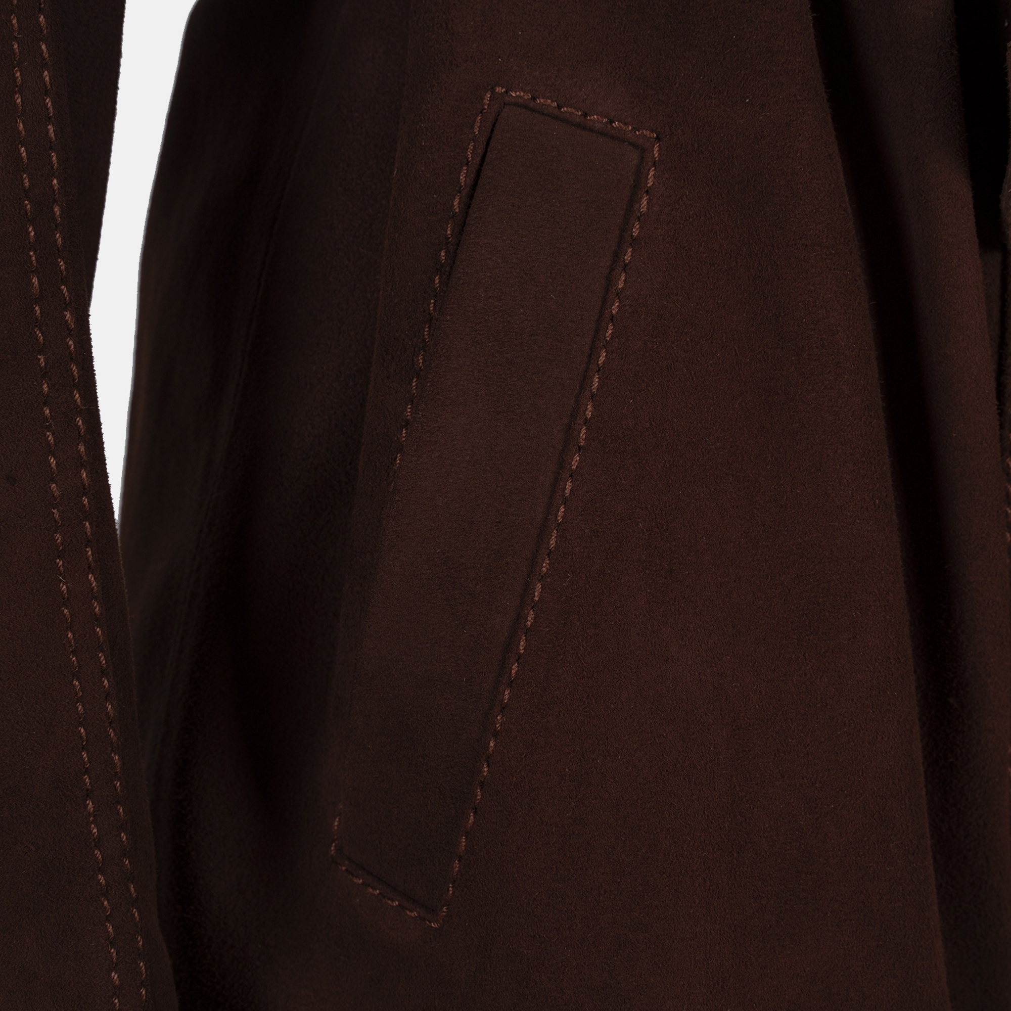 Kadın Bordo Fermuarlı Süet Trençkot