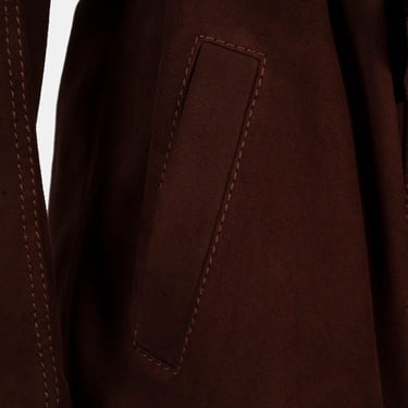  Kadın Bordo Fermuarlı Süet Trençkot