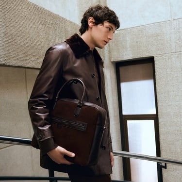  DESA Erkek Kahve Gömlek Yakalı Deri Kaban