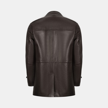  DESA Erkek Kahve Gömlek Yakalı Deri Kaban