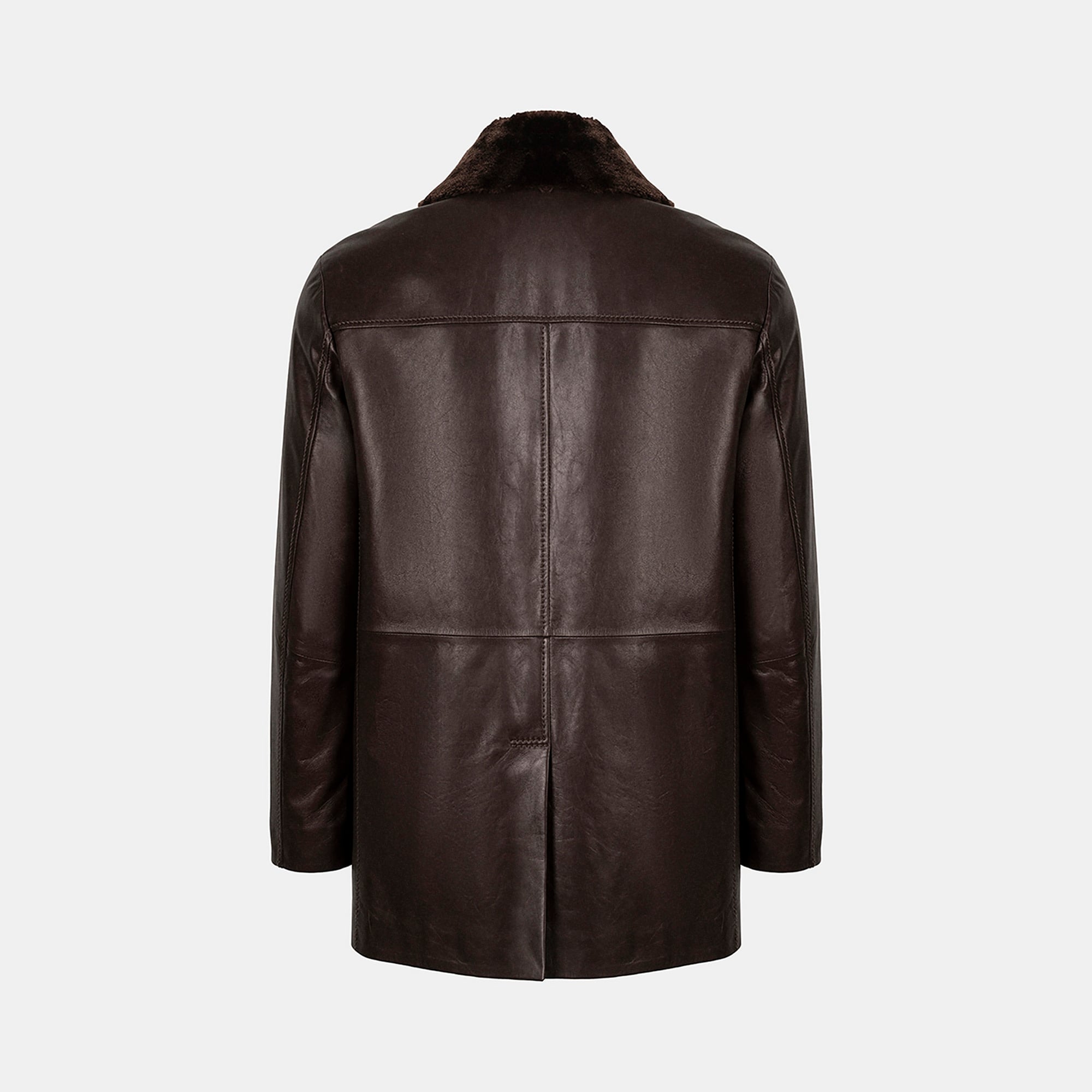 DESA Erkek Kahve Gömlek Yakalı Deri Kaban