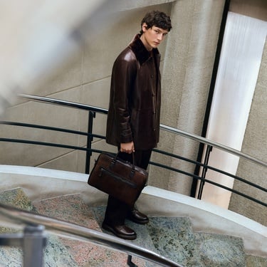  DESA Erkek Kahve Gömlek Yakalı Deri Kaban