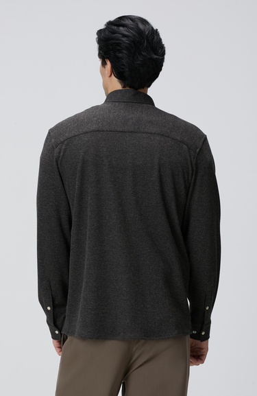  Network Erkek Kahverengi Yün Karışımlı Örme Gömlek