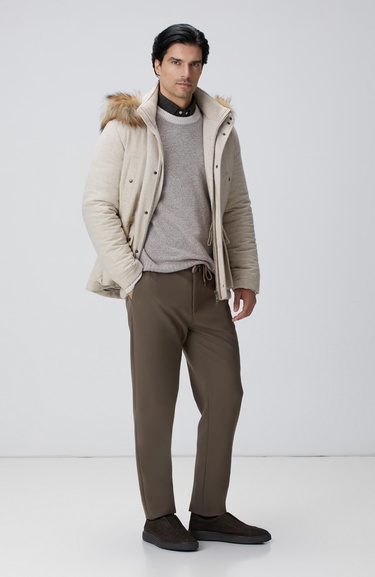  Network Erkek Kahverengi Yün Karışımlı Örme Gömlek