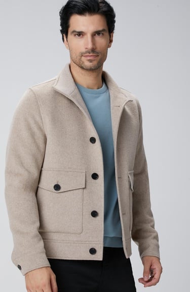  Network Erkek Bej Yün Karışımlı Mont