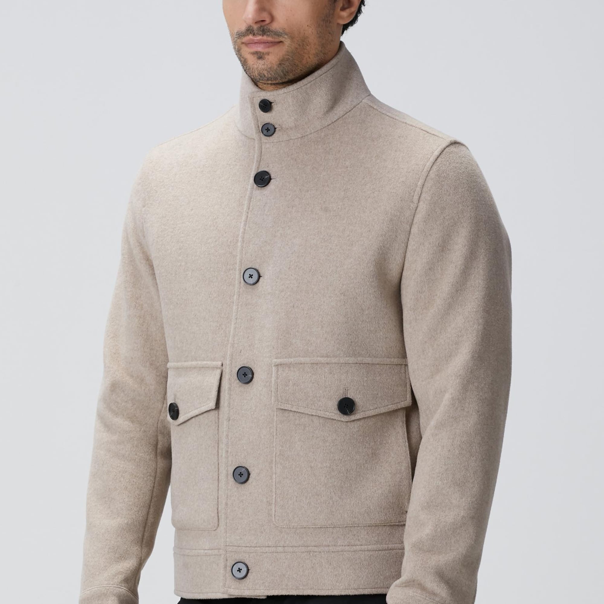 Network Erkek Bej Yün Karışımlı Mont