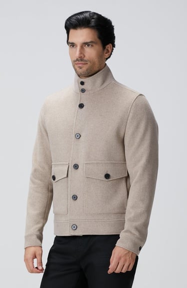  Network Erkek Bej Yün Karışımlı Mont