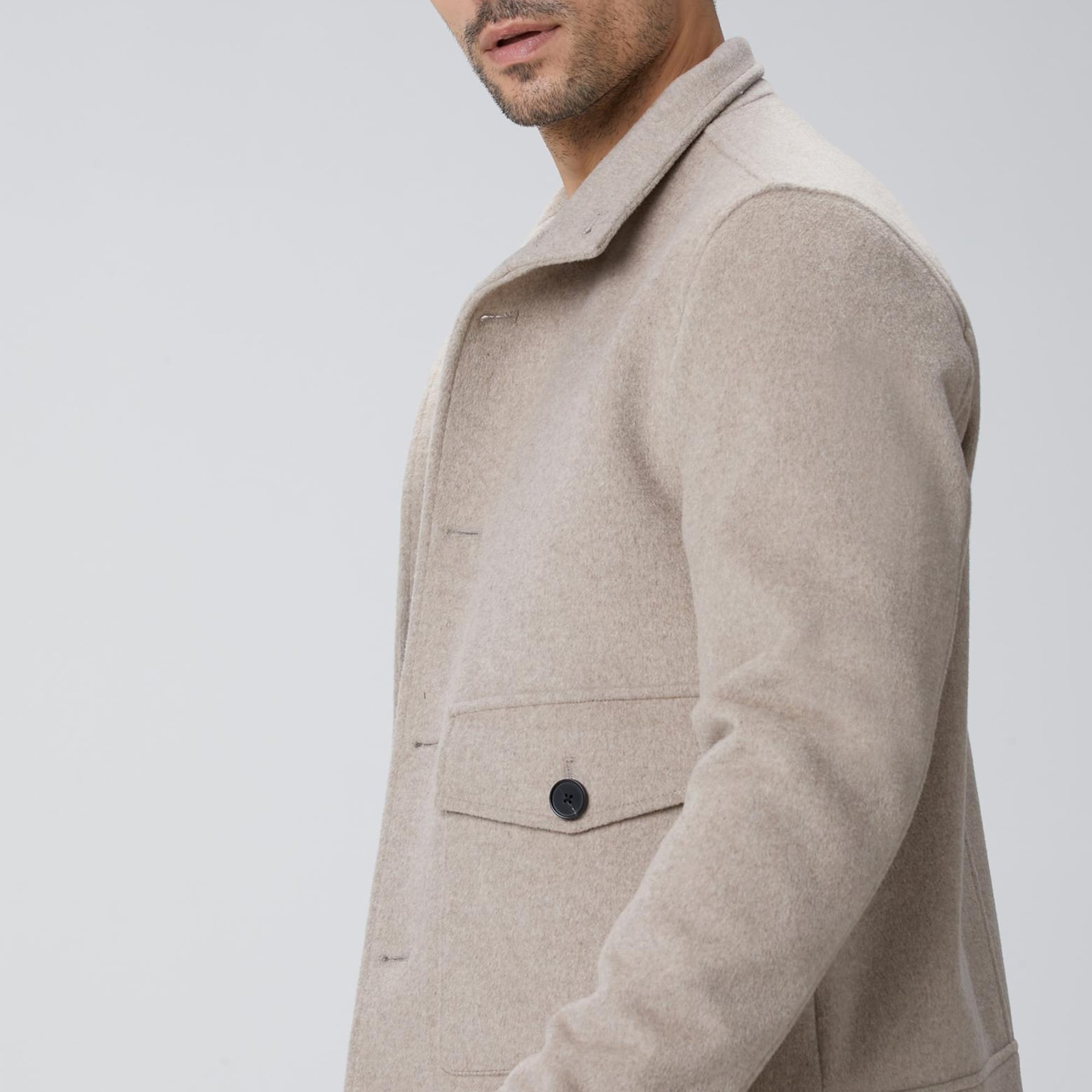 Network Erkek Bej Yün Karışımlı Mont