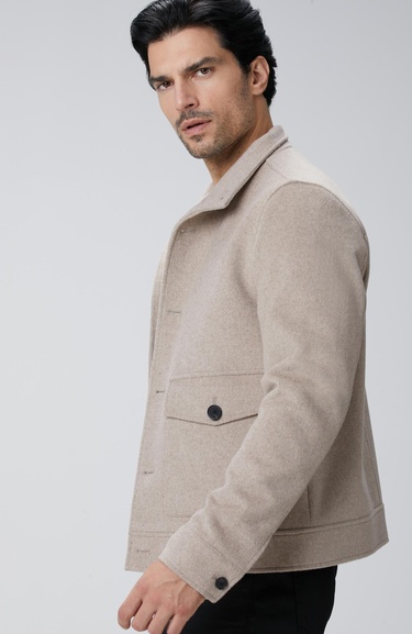  Network Erkek Bej Yün Karışımlı Mont
