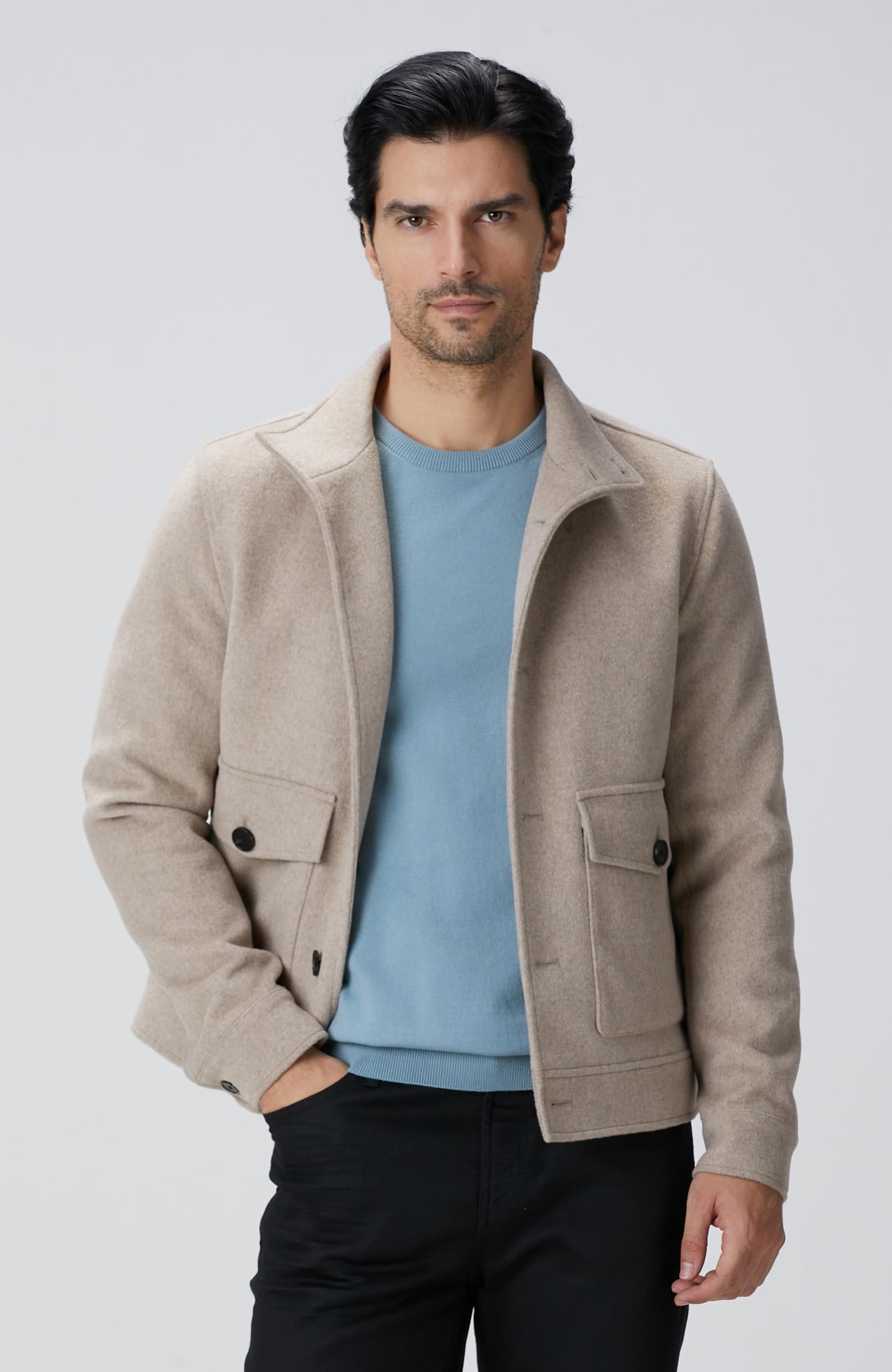  Network Erkek Bej Yün Karışımlı Mont