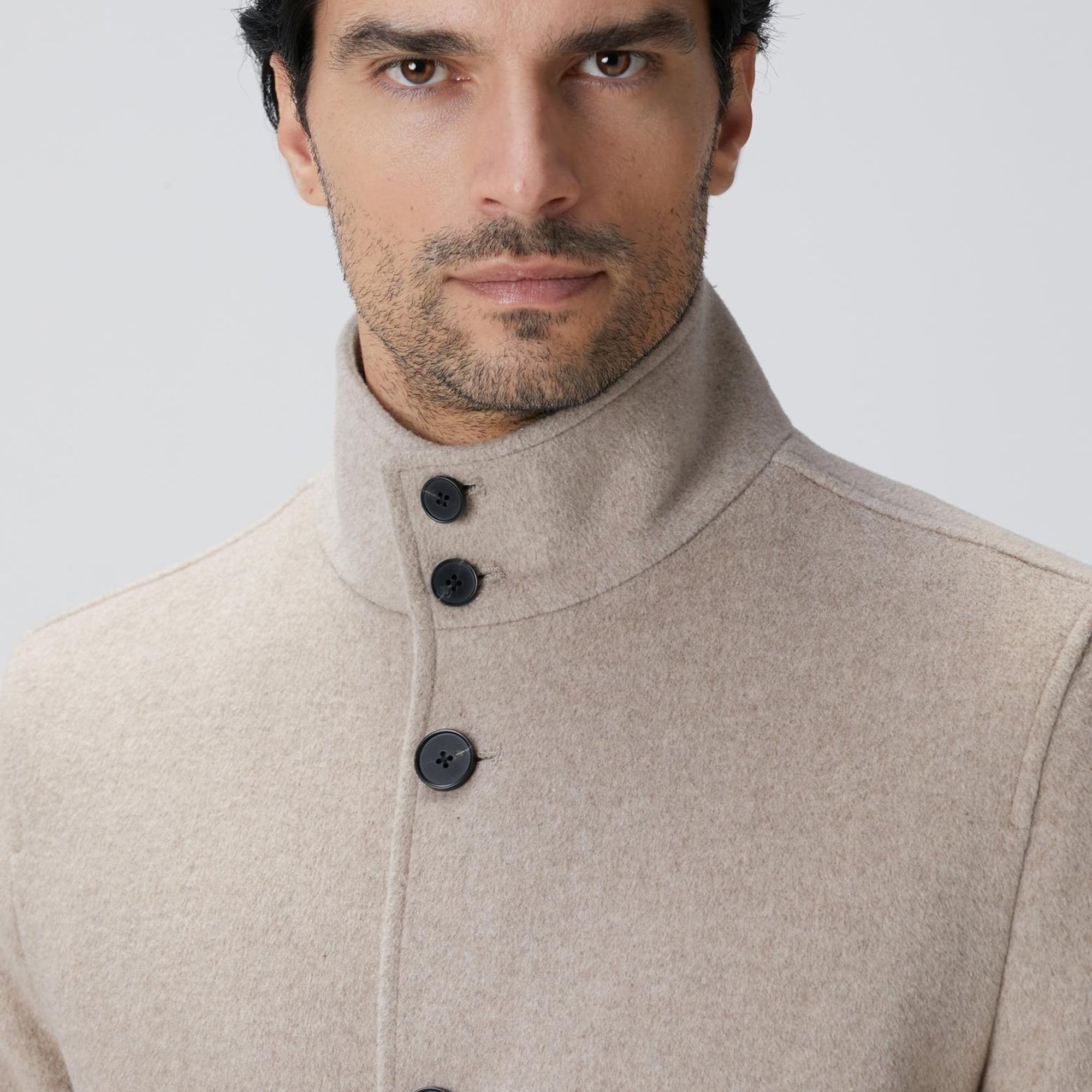 Network Erkek Bej Yün Karışımlı Mont