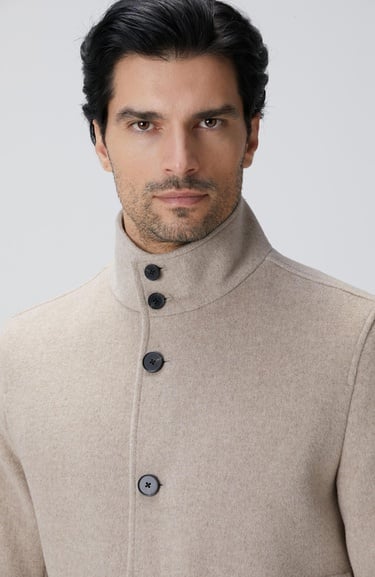  Network Erkek Bej Yün Karışımlı Mont