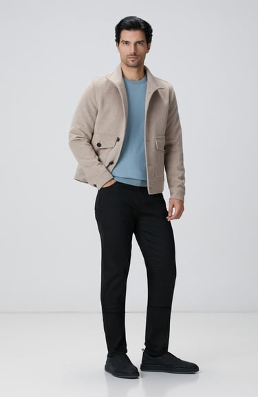  Network Erkek Bej Yün Karışımlı Mont