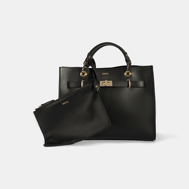  Kadın Siyah Deri Omuz Çantası