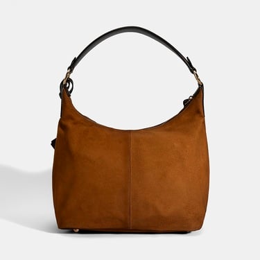  Kadın Taba Süet Deri Omuz Çantası