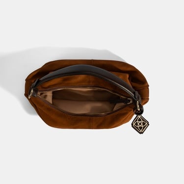  Kadın Taba Süet Deri Omuz Çantası