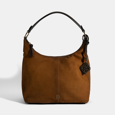  Kadın Taba Süet Deri Omuz Çantası