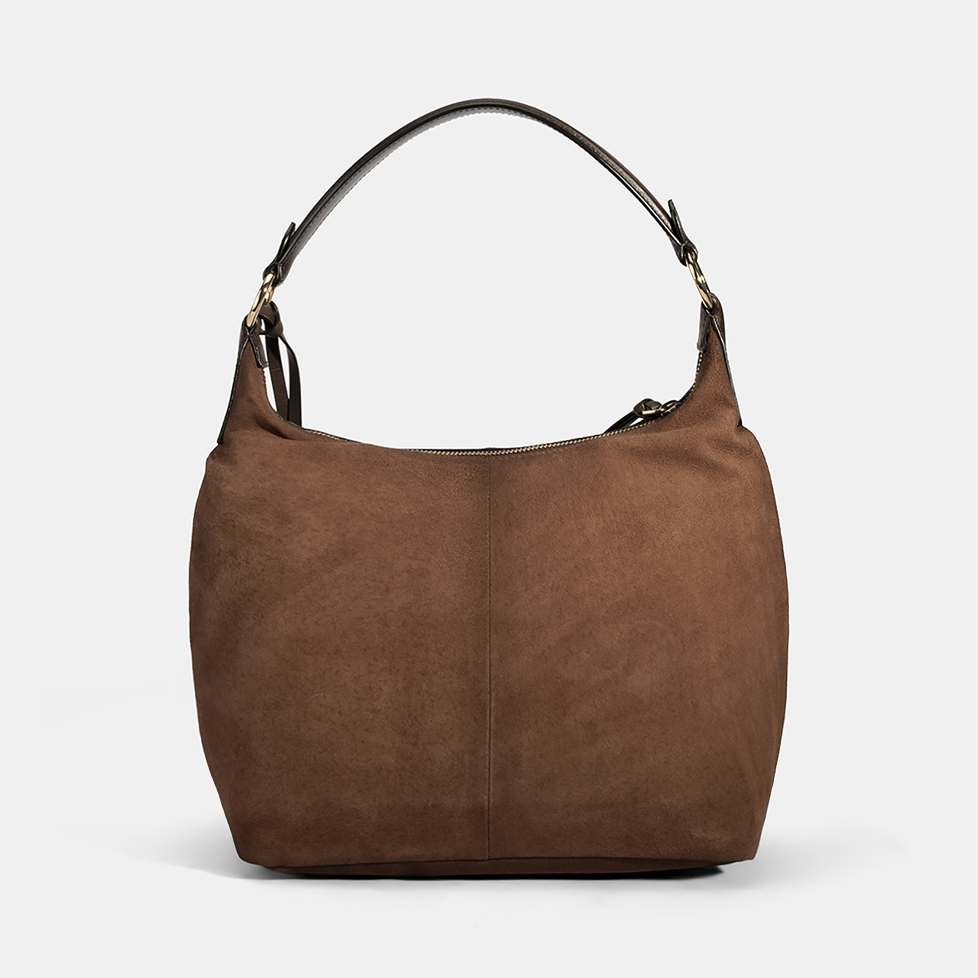 Kadın Kahve Süet Deri Omuz Çantası